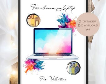Birthday cash gift laptop name l Gamer PC computer give money l Gift voucher birthday gift voucher wish fulfiller PDF