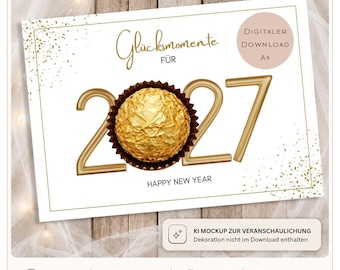 New Year's Eve 2027 Printable Template | Happy New Year's Eve/New Year's Day Party Favor | New Year's Gift | Printable PDF Template