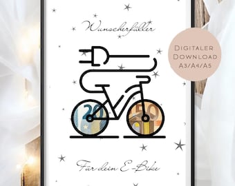 Birthday cash gift E-Bike l Bicycle money gift l Electric bike birthday gift l Pedelec voucher gift wish fulfiller PDF