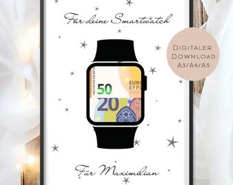 Birthday money gift watch with name | Give money as a smartwatch gift | Birthday gift voucher | Gift voucher wish fulfiller PDF