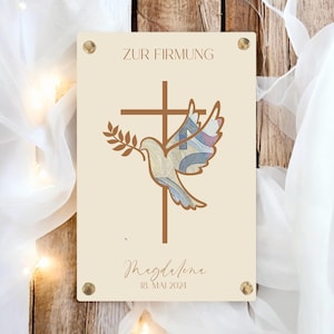 Geldgeschenk Firmung Geld schenken Taube Taufgeschenk Geschenkkarte Geschenk mit Name personalisiert Taufe Kommunion Konfirmation Patenkind