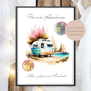 Regalo di nozze in contanti camper I Buono per fondo viaggio I Regalo per gli sposi da stampare I Denaro regalo I Regalo di nozze in PDF