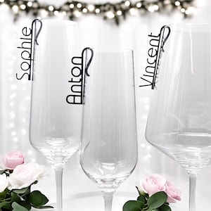 Glasmarkierer Hochzeit Platzkarte Name Anhänger Glas personalisiert Tischkarte Namensschild Weinglas Sektglas personalisiert Tischdeko Taufe