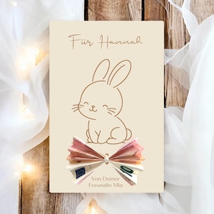 Geburtstag Geldgeschenk Hase Tiere Kinder Babyparty Taufe Geburt Geld schenken Geschenk Name personalisiert Geburtstagsgeschenk