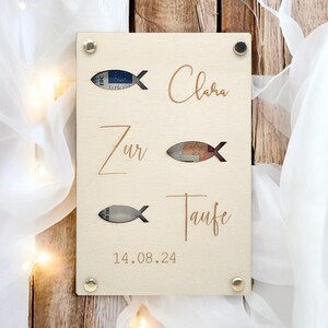 Taufe Geldgeschenk Patenkind Name Datum personalisiert Konfirmation Karte Geschenk Kommunion Firmung Geldkarte Geld schenken Taube Fisch