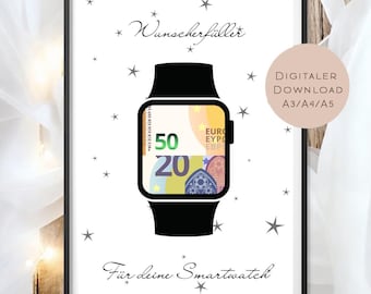 Birthday money gift watch | Smartwatch gift card | Birthday gift voucher | Gift voucher wish fulfiller PDF