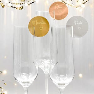 Hochzeit Platzkarte Name Glasmarkierer Anhänger Glas personalisiert Tischkarte Namensschild Weinglas Sektglas personalisiert Tischdeko Taufe