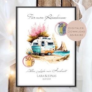 Regalo di nozze in contanti camper I Buono per fondo viaggio I Nome regalo sposi da stampare I Dona denaro I Regalo di nozze PDF