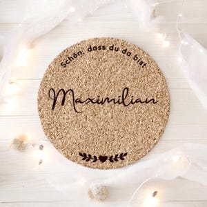Untersetzer Kork Hochzeit Korkuntersetzer Platzkarte Name Tischkarte personalisiert Namensschild Hochzeit Dekoration Geburtstag Tischdeko