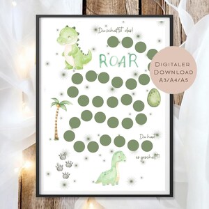 Reward chart for children | Reward plan, motivation, dinosaur | Back to school gift, school cone, schoolchild | Download PDF, print