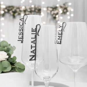 Name glass pendant place card place card wedding baptism confirmation Easter New Year's Eve champagne glass wine glass birthday name plate table decoration