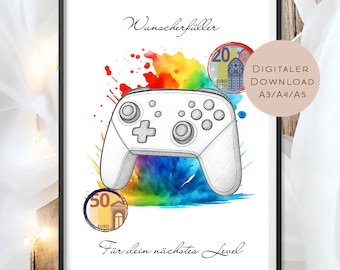 Money gift controller joystick | Birthday gift | Gamer gift | Gift voucher | Wish fulfiller PDF