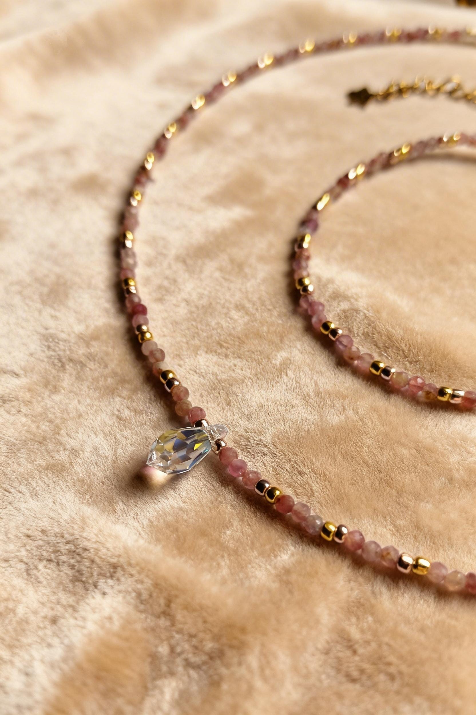 Collana girocollo con fiori rosa per donna, bouquet da sposa rosa