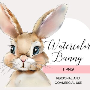 Bunny Clipart, Cute Bunny PNG, Rabbit, Digital Download Clipart - High Resolution, Easter Card and Wall Art, Personal and Commercial Use