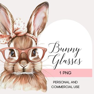 Bunny Clipart, Cute Bunny PNG, Rabbit, Digital Download Clipart - High Resolution, Easter Card and Wall Art, Personal and Commercial Use