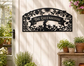 The Greenhouse Metal Sign, Garden Wall Art, Greenhouse Decor, Rustic Farmhouse Sign, Gardener Gift, Outdoor Metal Sign