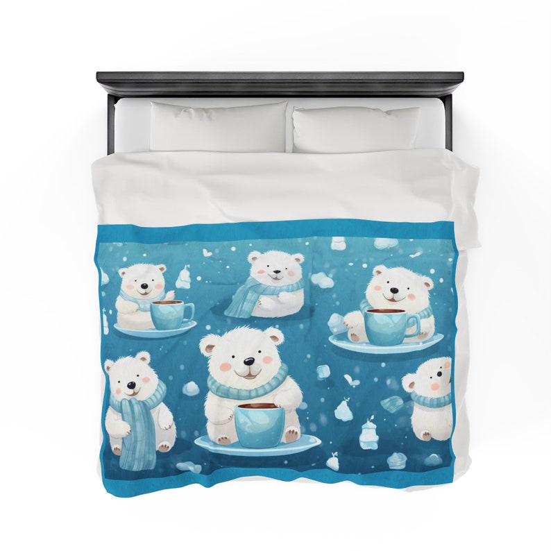Polar Bear Cozy Blanket Gift Velveteen Plush Blanket Etsy