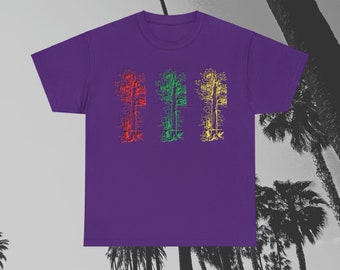 T-shirt arme à feu et arbre, chemise pour matières dangereuses, chemise à risque biologique, chemise contre les retombées, chemises de rap, suicidebois, pouya, gris cinq neuf, fusils, fusil, rasta