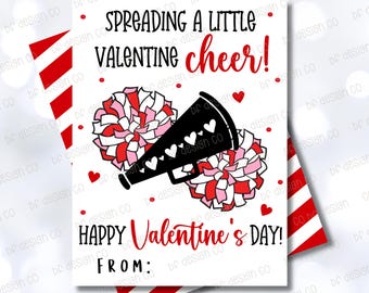 Cheerleading Valentines, Spreading A Little Valentine Cheer, Class Valentines, Team Valentines, Valentines Day, Printable Valentine Cards