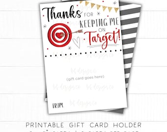 Gracias por mantenerme enfocado en el objetivo / Tarjetero de regalo Target, Tarjeta de agradecimiento, Regalo de agradecimiento para maestros, Tarjeta de regalo para maestros de un estudiante