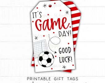 Día del partido de fútbol / 13 colores, etiqueta de recuerdo para el día del partido, regalo de buena suerte, regalo para compañeros de equipo, regalo para jugadores, regalo para equipos deportivos, etiqueta de regalo