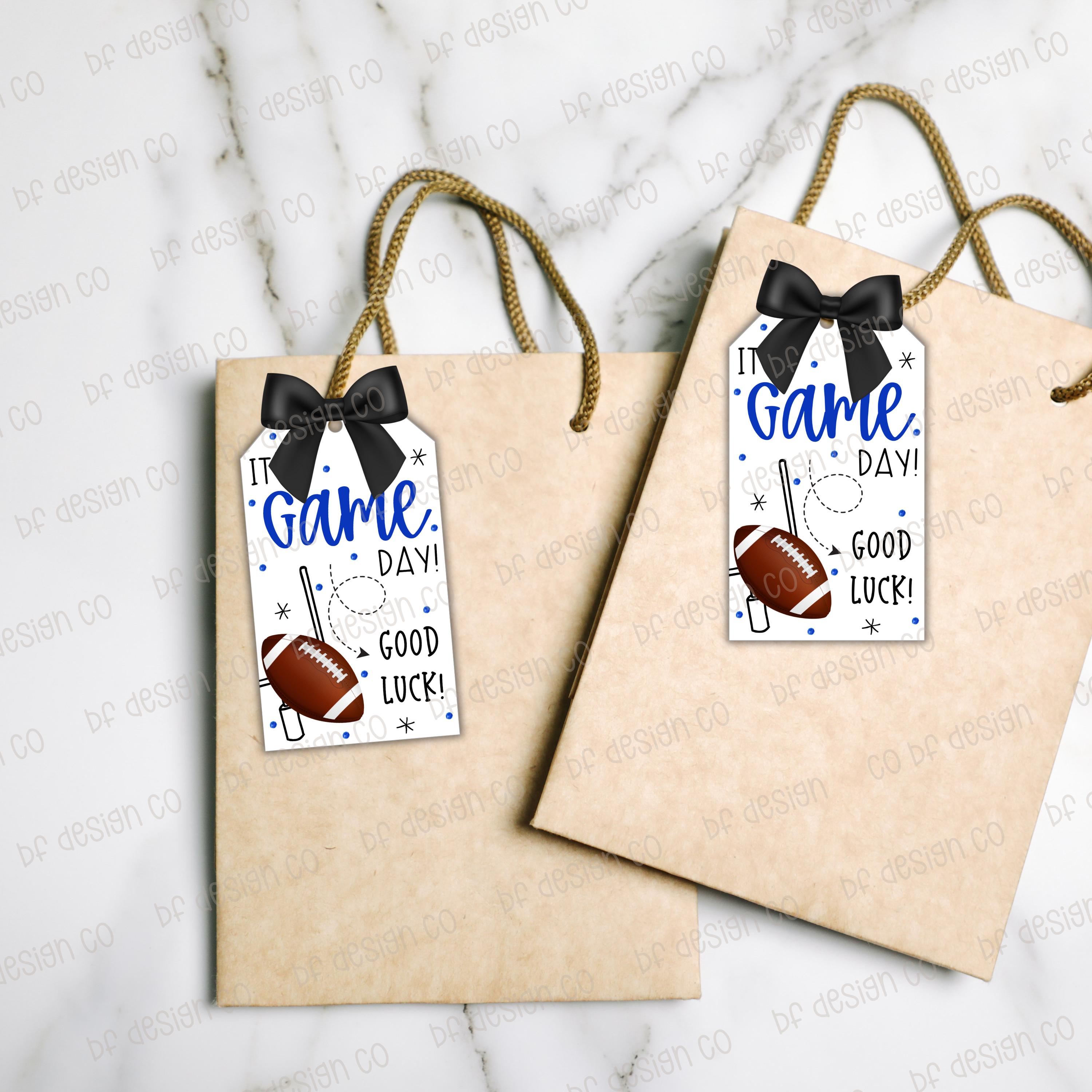 Game Day Gift Tag, Football Favor Tag, Blue Gift Tag, Football Gift Tag ...
