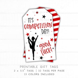 It's Competition Day | 13 Color Options, Cheer Competition Gift Tag, Team Spirit Gift Tag, Cheerleading Good Luck Tag, Cheer Favor Tag