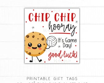 Etiquetas de regalo de voleibol "Hurra, es día de juego" / 13 colores, etiquetas de regalo de buena suerte, etiquetas de recuerdo para el día del juego, etiquetas de golosinas deportivas, etiquetas de galletas para refrigerios