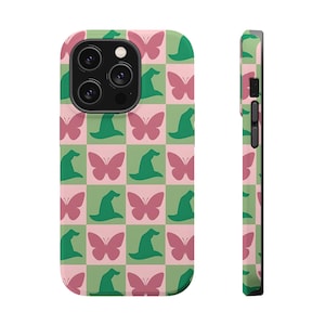 Wicked inspirierte Handyhülle, Wicked iPhone Hülle, Glinda, Elphaba, Wicked inspiriertes Design, Magnet Handyhülle, pink und grün