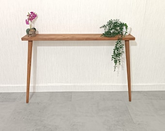 Mesa de entrada delgada con almacenamiento, mesa de consola estrecha con estantes, mesa de consola, mesa de consola para entrada, consola de entrada, soporte de pasillo