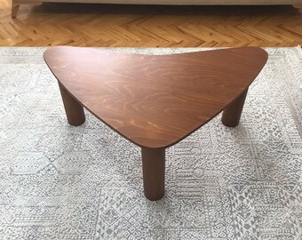 Mesa de centro de madera, Mesa de centro ovalada, Mesa de centro Bumerang, Mesa de centro de nogal, Mesa de centro elipse, Mesa de centro de estilo moderno