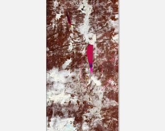 Industrial Urban Abstract Wall Art on Ready-to-Hang Canvas | Industrial Rose, Brown and Cream Print | Modern Wall Decor for Home or Office
