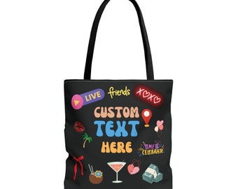 Personalized Tote Bag For Her Cute Gifts For Young Ladies Black TOTE BAG Fashionable Canvas Bag Custom Bag