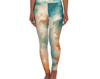 Teal Storm Leggings mit hoher Taille
