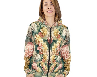 Wunsch Farbe Floral Zip Hoodie