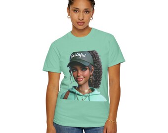 God&#39;s Girl &#39;Faithful Mint&#39; Young Adult Women Short Sleeve T-shirt