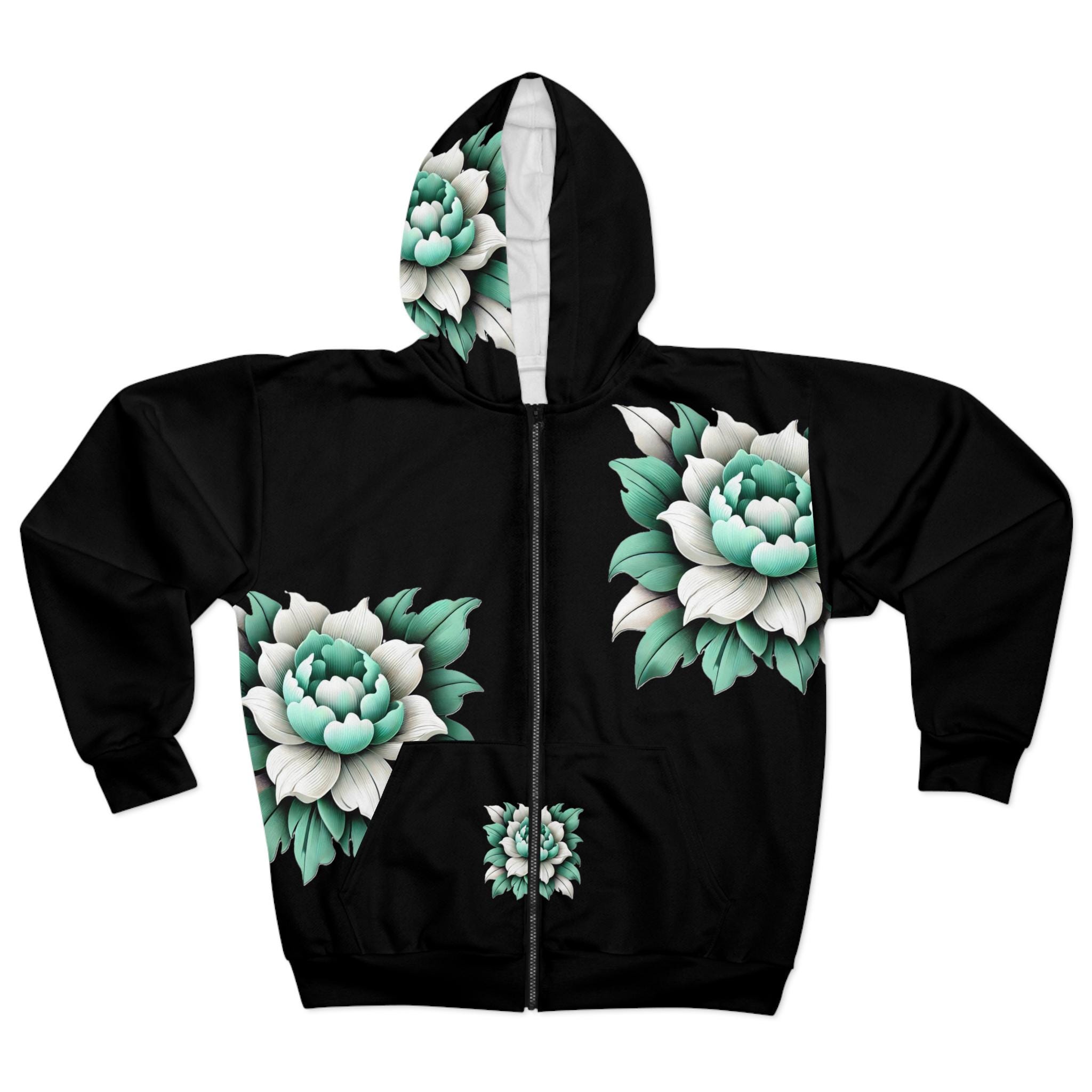 Flower Petal Zip Hoodie - Etsy