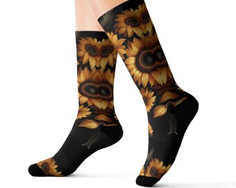 Ebony Sunflowers - Sublimation Socks