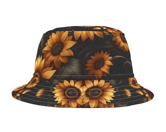 Ebony Sunflowers Bucket Hat