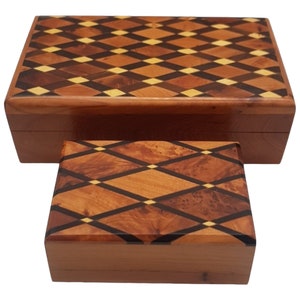Coffret à bijoux lot de 2 faits à la main en bois de Thuya/Maroc