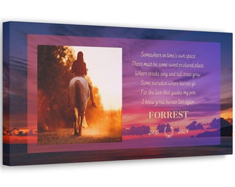 Personalized memorial canvas, Equestrian gifts, Horse memorial, customized canvas