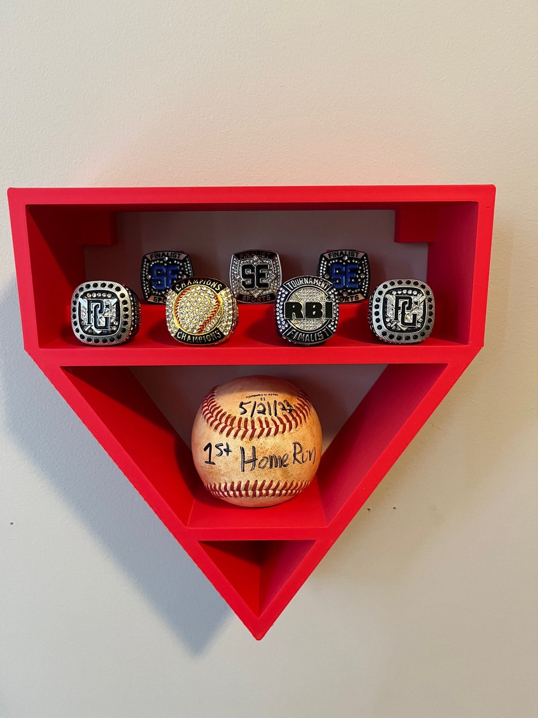 Baseball Home Plate Display Case for Rings & Ball Etsy