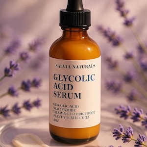 Glycolic Acid Serum Niacinamide Vitamin E Licorice Root Plant Volatile Oils 4oz