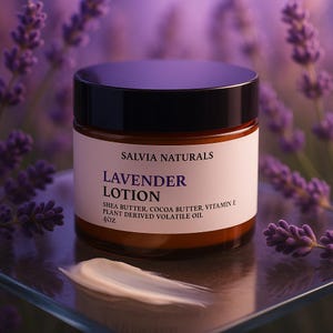 Lavender Body Lotion Shea Butter Cocoa Butter Moisturizer 4oz