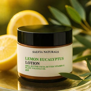 Lemon Eucalyptus Body Lotion Shea Butter Cocoa Butter Moisturizer 4oz