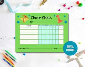 Chore Chart Printable fun Kids, Teens & Adults chore and reward sheet!