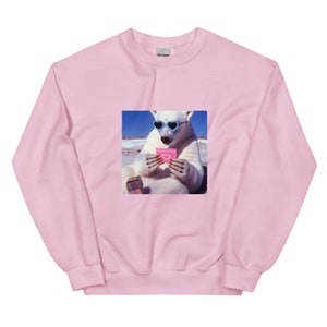 Adorable Polar Bear Valentine Sweatshirt: Cozy Romance for Any Occasion, Retro Bear Sweater , Polar Bear Sweater, Valentines Day Sweater