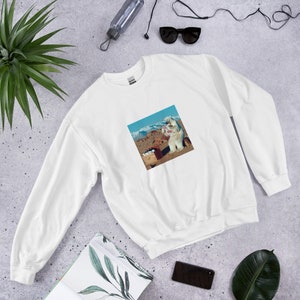 Unique Polar Bear Desert Adventure Sweatshirt: Quirky Fashion Statement, Polar Bear Sweatshirt, Winter Sweatshirt, Retro Bear Sweatshirt