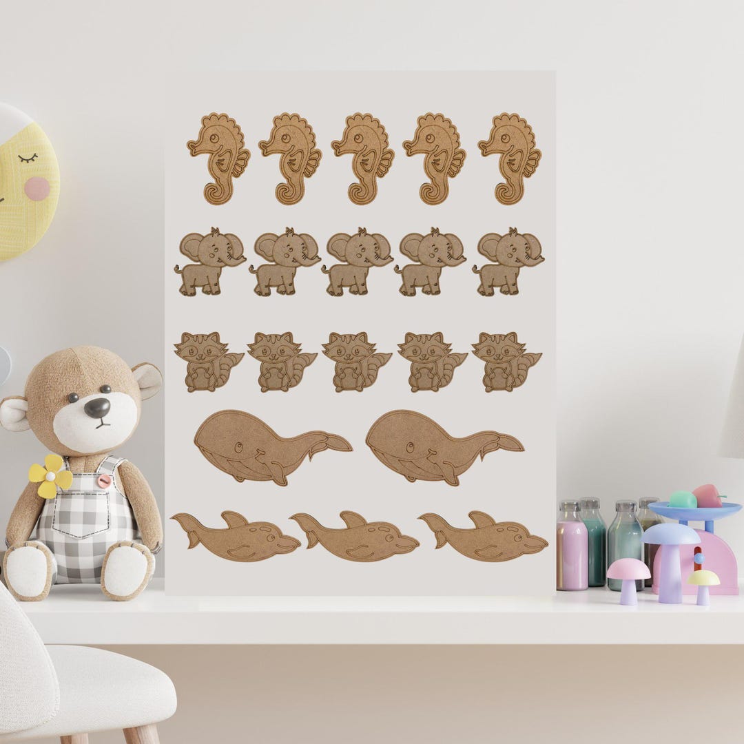 Mdf Animals Wooden Animal Shapes Set, Unpainted MDF Craft, Kids Art Project - Etsy