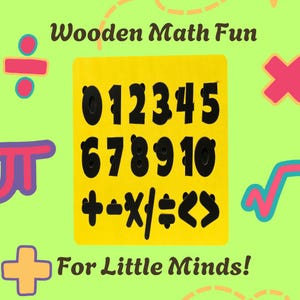 Wooden Numbers 1-10 Montessori Numbers, Educational Wooden Toy, Back to School, Math Toy for Kids, Math Symbols and Numbers